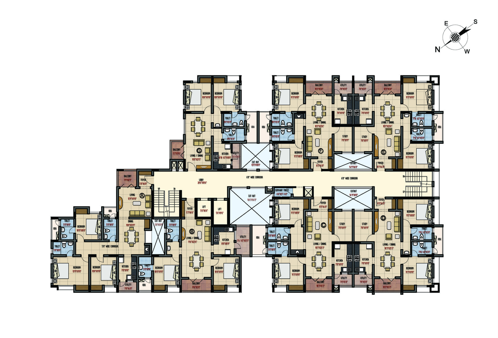 Typical Floor Plan · Block IV